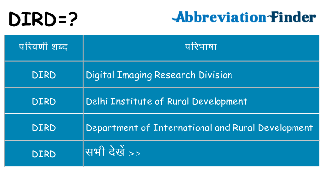 dird का क्या अर्थ है