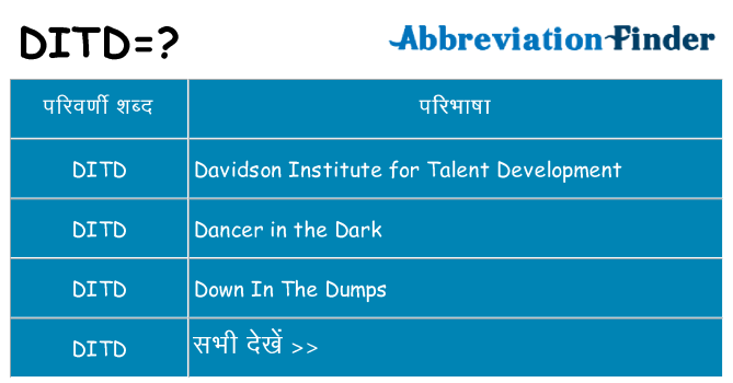 ditd का क्या अर्थ है