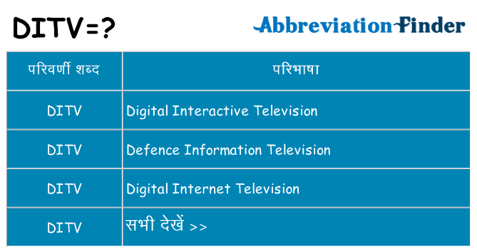 ditv का क्या अर्थ है