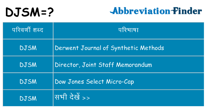 djsm का क्या अर्थ है