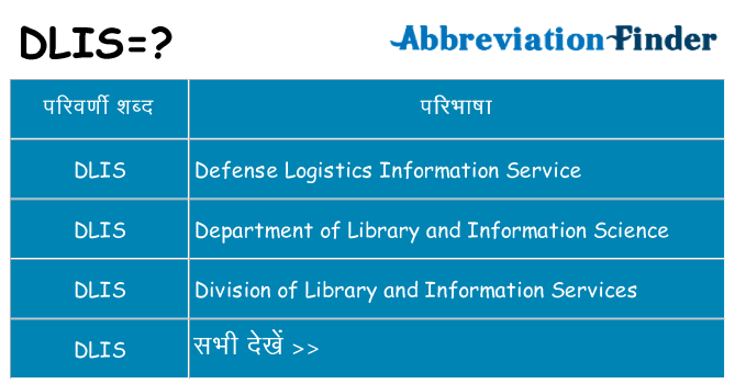 dlis का क्या अर्थ है