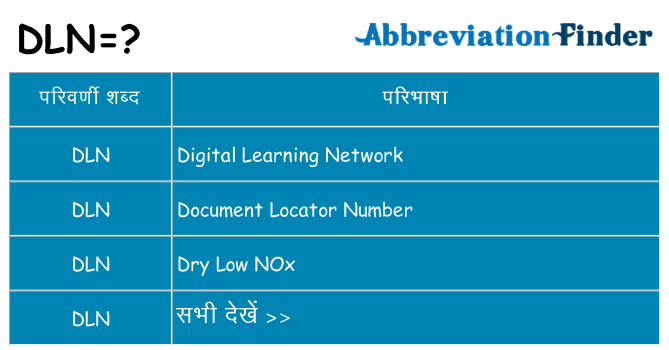 dln का क्या अर्थ है