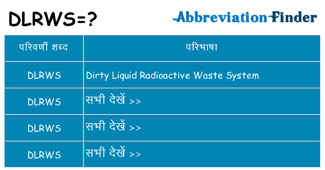 dlrws का क्या अर्थ है