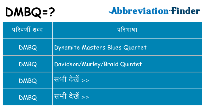 dmbq का क्या अर्थ है