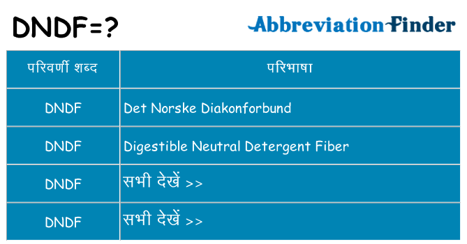 dndf का क्या अर्थ है