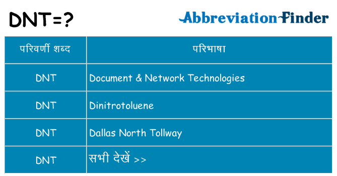 dnt का क्या अर्थ है