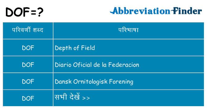 dof का क्या अर्थ है