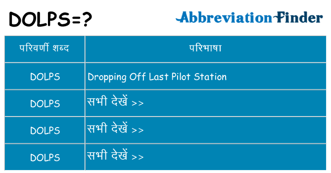 dolps का क्या अर्थ है