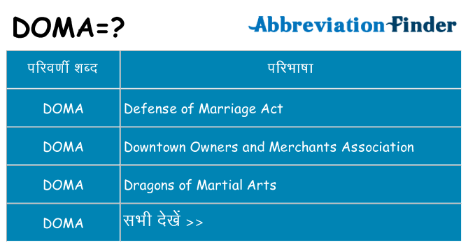 doma का क्या अर्थ है