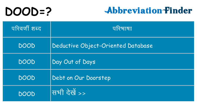 dood का क्या अर्थ है