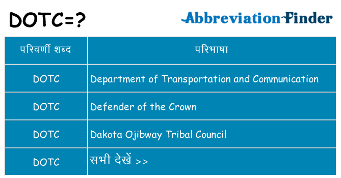 dotc का क्या अर्थ है