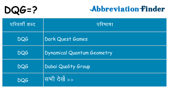dqg का क्या अर्थ है