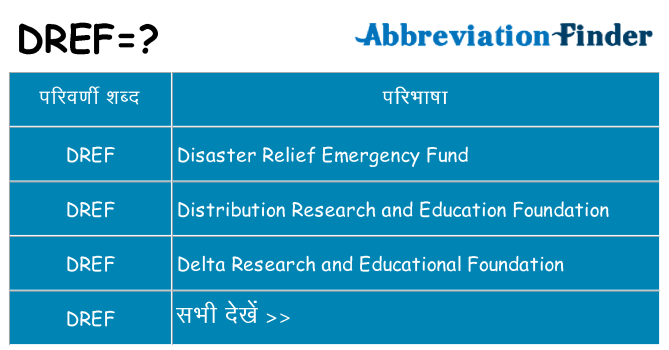 dref का क्या अर्थ है