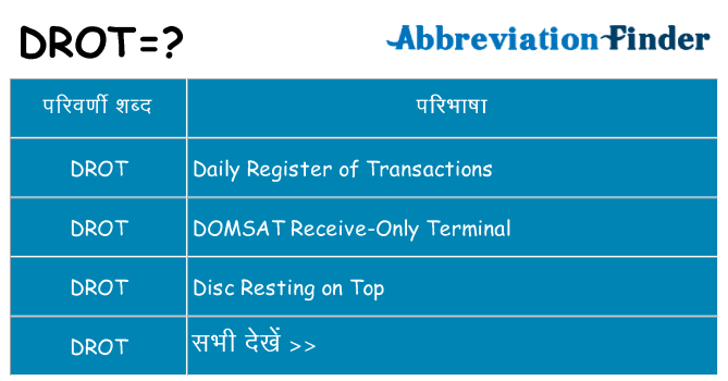 drot का क्या अर्थ है