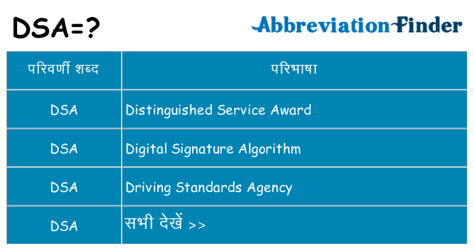 dsa का क्या अर्थ है
