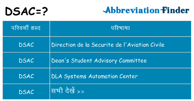 dsac का क्या अर्थ है
