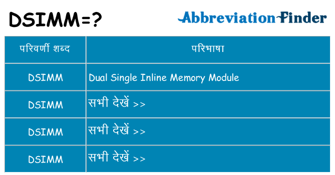 dsimm का क्या अर्थ है