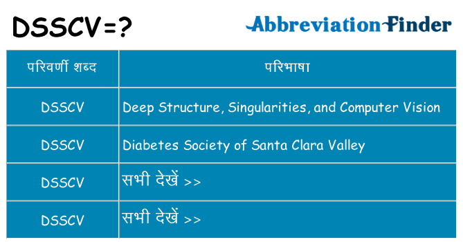 dsscv का क्या अर्थ है