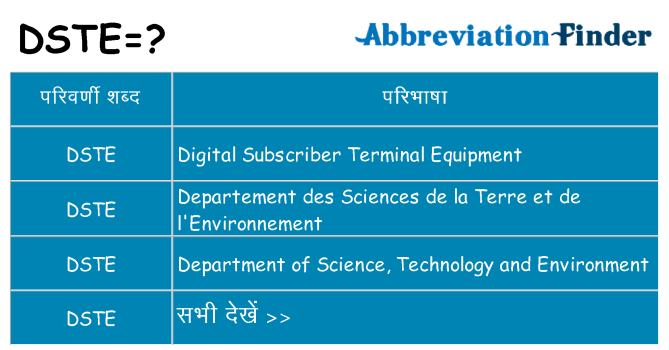 dste का क्या अर्थ है
