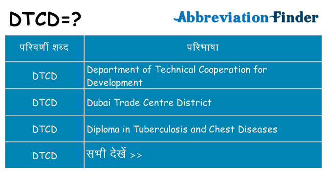 dtcd का क्या अर्थ है