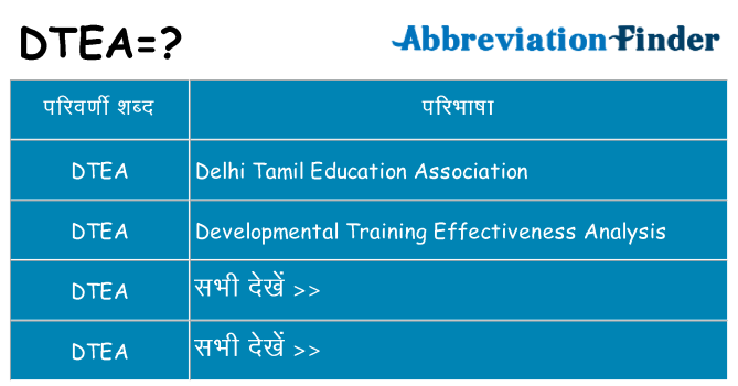 dtea का क्या अर्थ है