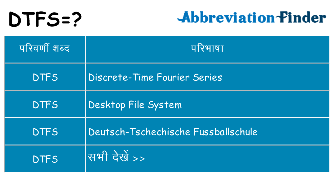 dtfs का क्या अर्थ है