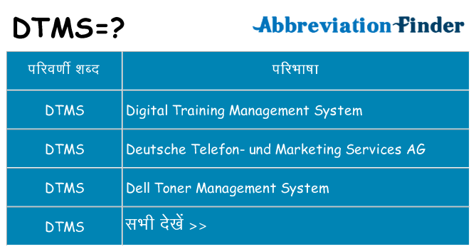 dtms का क्या अर्थ है