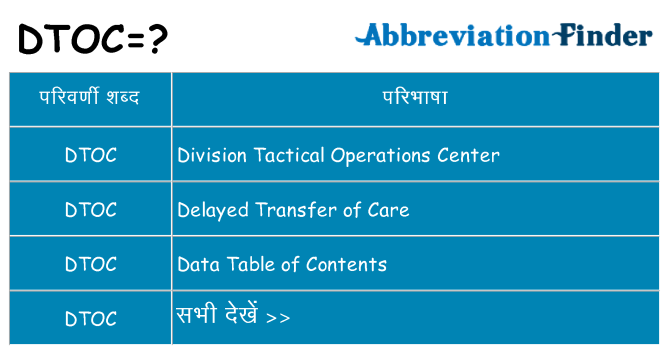 dtoc का क्या अर्थ है