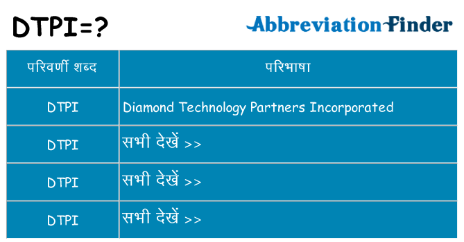 dtpi का क्या अर्थ है