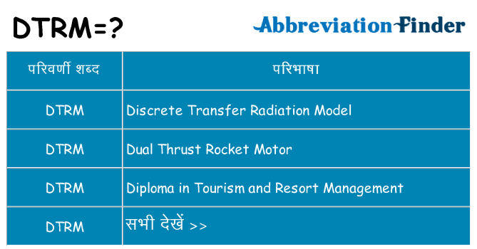 dtrm का क्या अर्थ है