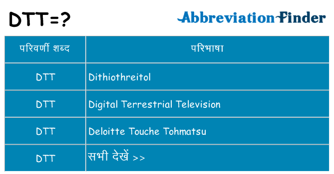 dtt का क्या अर्थ है