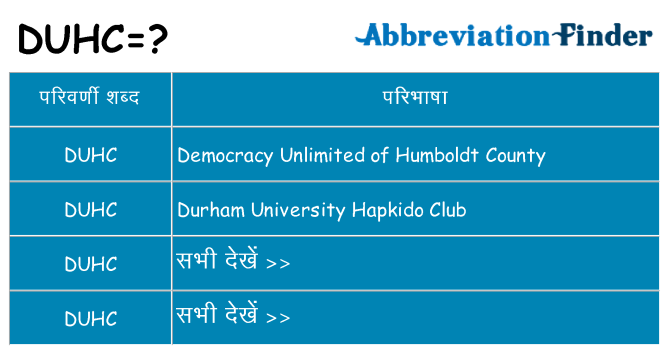duhc का क्या अर्थ है