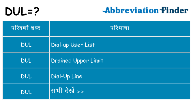dul का क्या अर्थ है