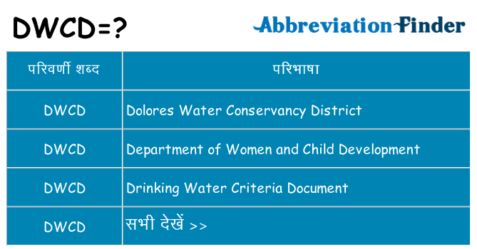 dwcd का क्या अर्थ है
