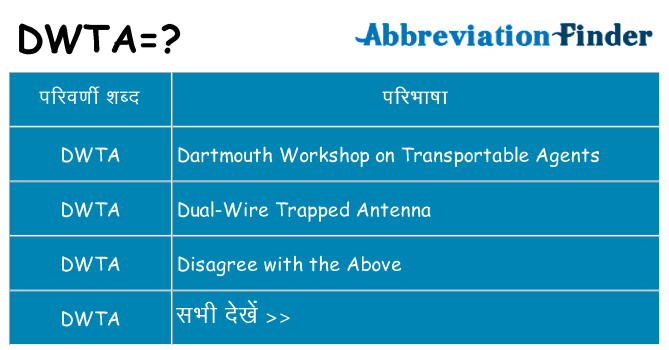 dwta का क्या अर्थ है
