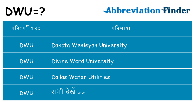 dwu का क्या अर्थ है
