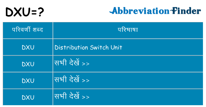 dxu का क्या अर्थ है