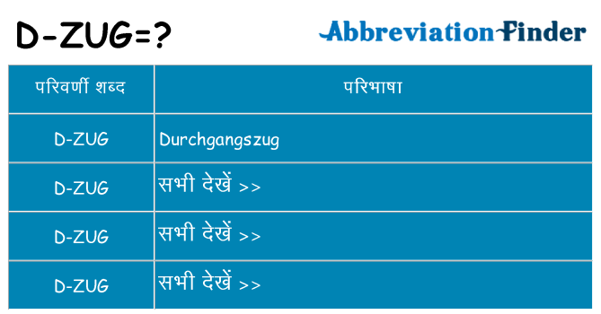 d-zug का क्या अर्थ है