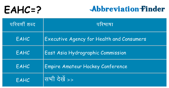 eahc का क्या अर्थ है