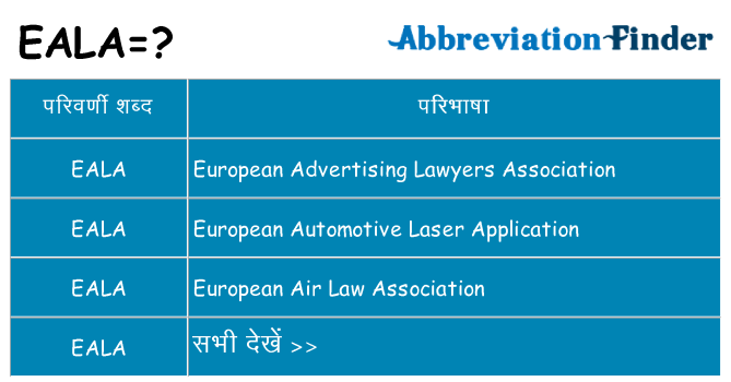 eala का क्या अर्थ है