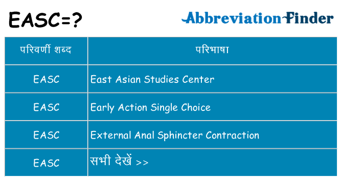 easc का क्या अर्थ है