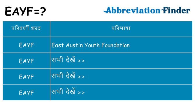 eayf का क्या अर्थ है