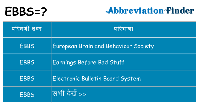 ebbs का क्या अर्थ है