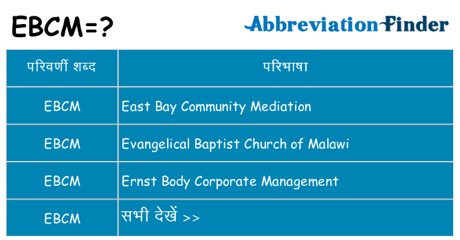 ebcm का क्या अर्थ है