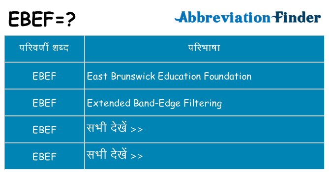 ebef का क्या अर्थ है