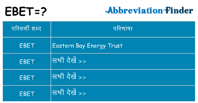 ebet का क्या अर्थ है