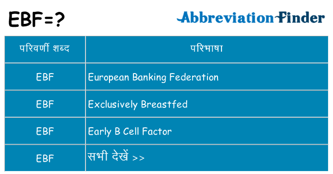ebf का क्या अर्थ है