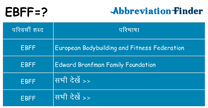 ebff का क्या अर्थ है
