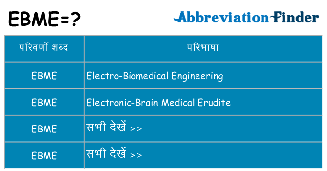 ebme का क्या अर्थ है