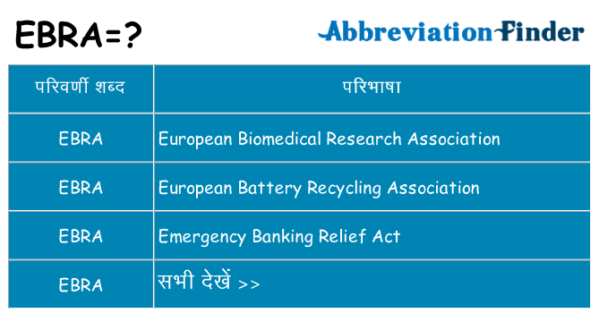 ebra का क्या अर्थ है